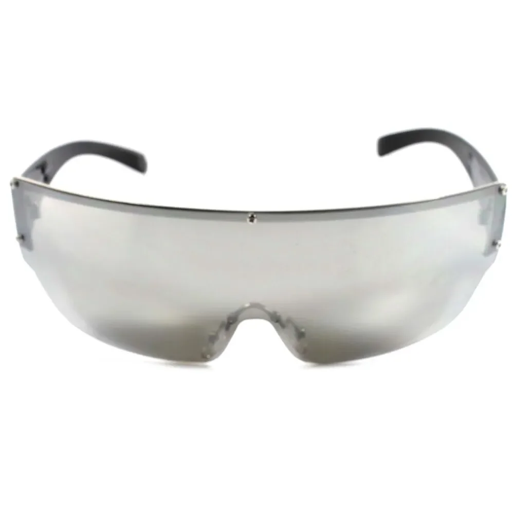 Party Rave Costume Wrap Around Shield Futuristic Chrome Mirrored Lens Sunglasses
